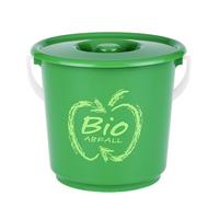 Szemetesvödör 2,7 Liter - fehér/zöld, Konventionell, műanyag (18/17cm)