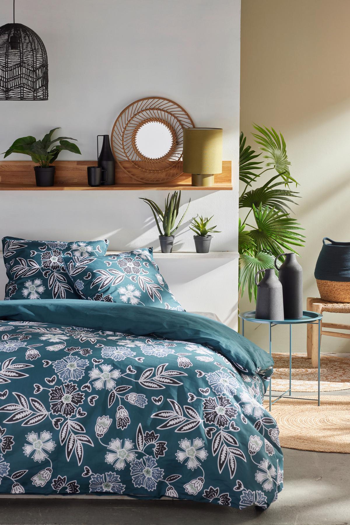 POSTEĽNÁ BIELIZEŇ Sunshine Flower 2, 200/220cm - zelená, Modern, textil (200/220cm)