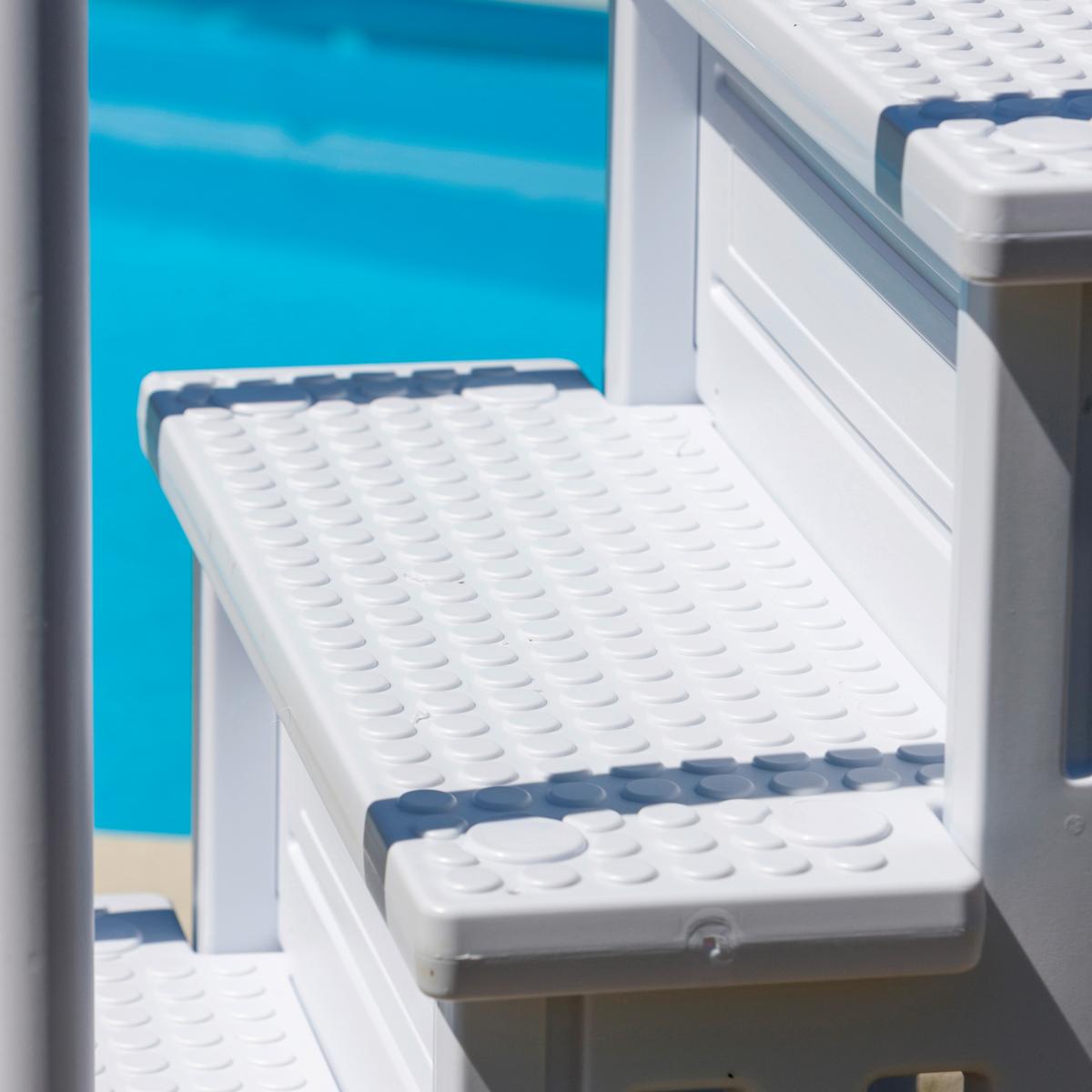 Poolleiter Leiter - Weiß, KONVENTIONELL, Kunststoff (92/206/80cm) - Gre