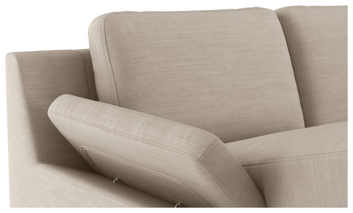 Wohnlandschaft Boom, Dunkelgrau 156x309x204 - Beige/Schwarz, KONVENTIONELL, Textil (156/309/204cm) - Cotta