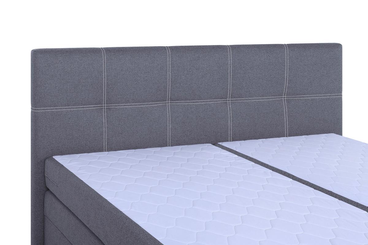 Boxspringbett Royal 180x200 Hellgrau - Chromfarben/Hellgrau, MODERN, Holzwerkstoff/Textil (180/200cm)