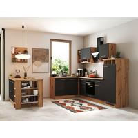Eckküche Hilde Winkelküche 280 Cm - Wildeiche/Grau, Design, Holzwerkstoff (280/172cm) - Respekta