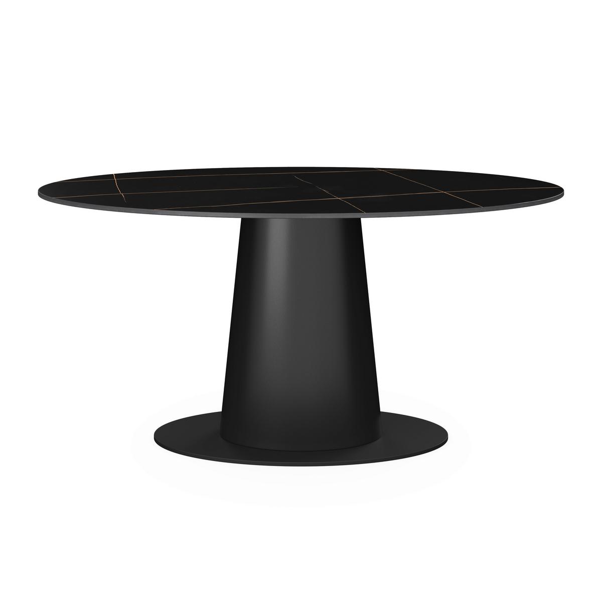 Jídelní stůl Thiago, š: 160 cm - černá, Moderní, kov/kompozitní dřevo (160/76/90cm) - Bessagi Home