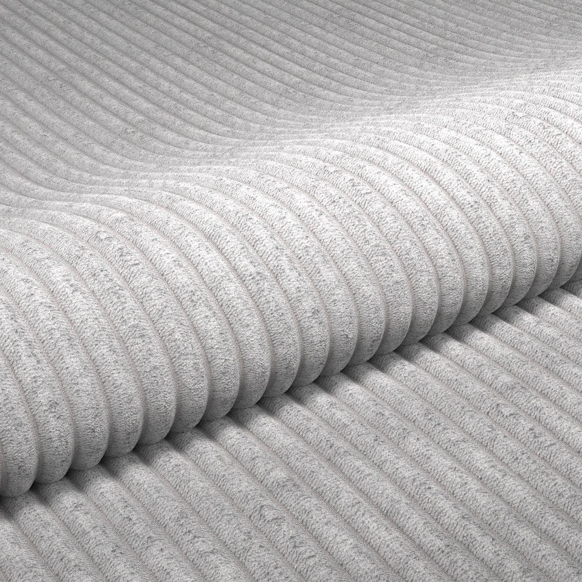 Ecksofa mit Schlaffunktion & Bettkasten Cloud Hellgrau Cord - Hellgrau, Trend, Textil (290/178cm)