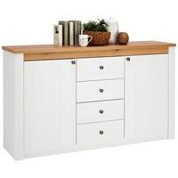 Kommode Rovigio Weiß, Eiche-/Lärche Dekor B: 155 cm - Eichefarben/Lärchefarben, Basics, Holzwerkstoff (155/90,5/42,5cm) - Landscape