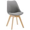 Jídelní židle Rocksi - šedá/barvy buku, Moderní, dřevo/textil (43/82,5/43cm) - Bessagi Home