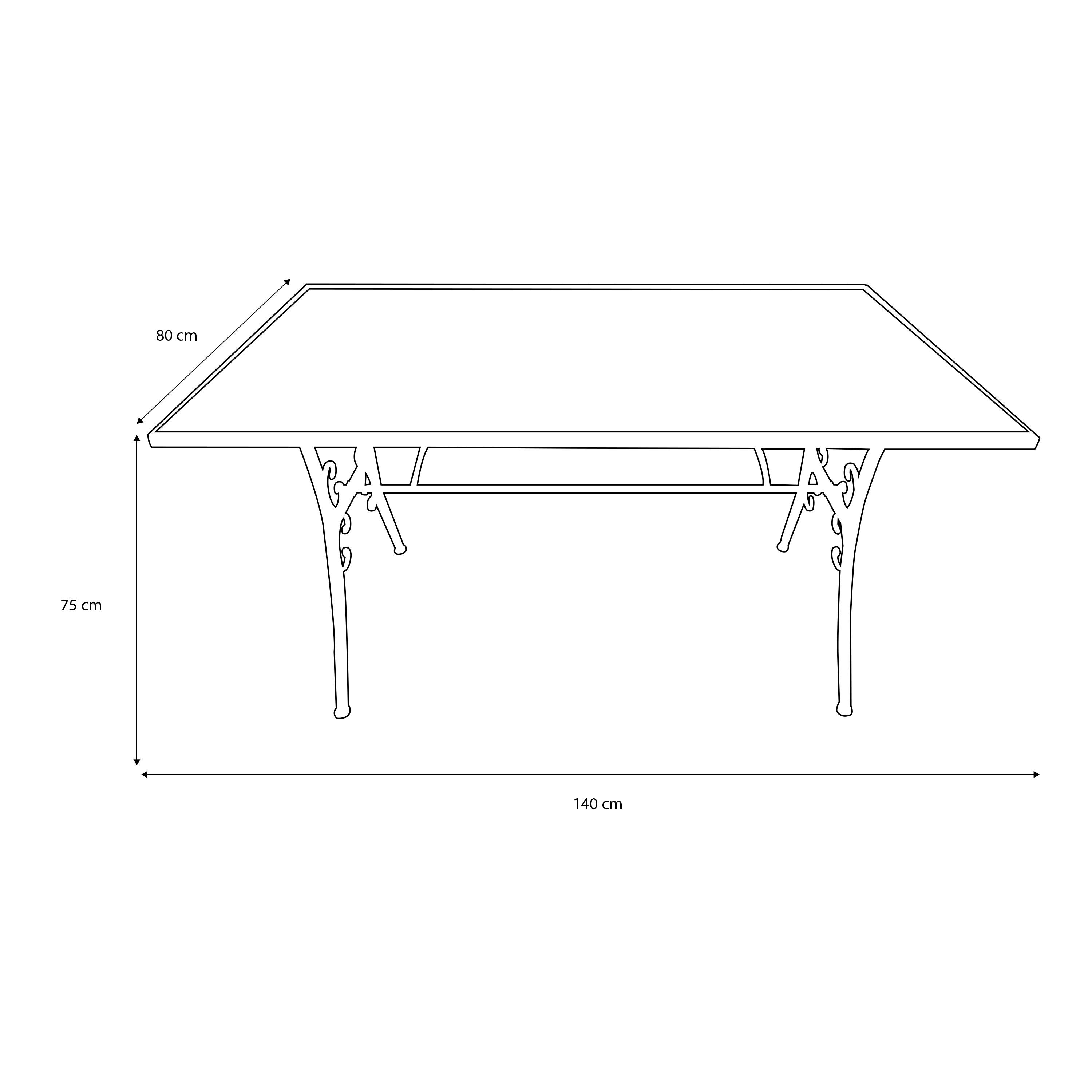 Gartenset Leonie Rot/Weiss - Creme/Schwarz, LIFESTYLE, Keramik/Metall (140/80/75cm) - Ambia Garden