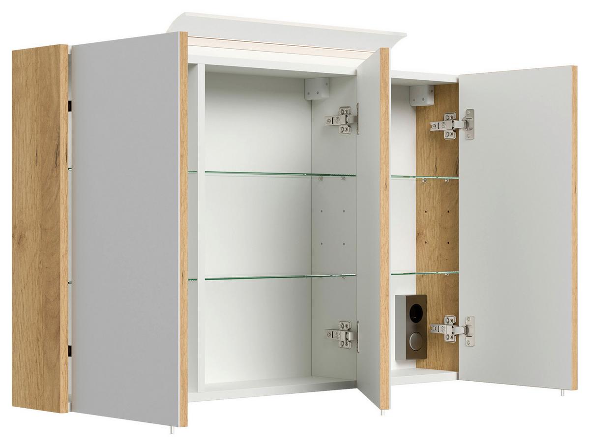 Spiegelschrank Eiche Dekor B: 100 cm - Eichefarben, MODERN, Glas/Holzwerkstoff (100/62/17cm) - MID.YOU