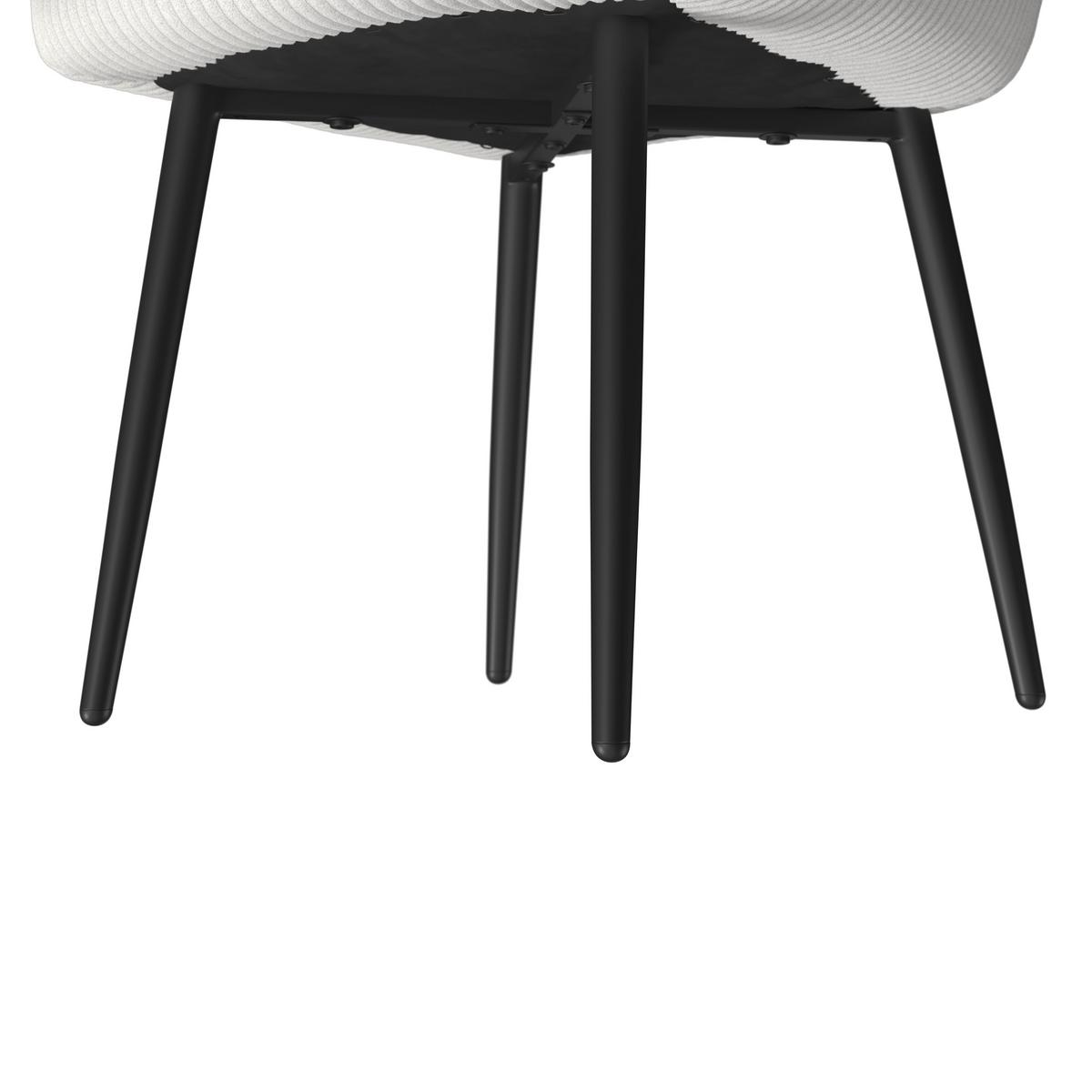 ŽIDLE S PODRUČKAMI ALANI KRÉMOVÁ - černá/krémová, Moderní, kov/textil (60/58/86cm) - Bessagi Home