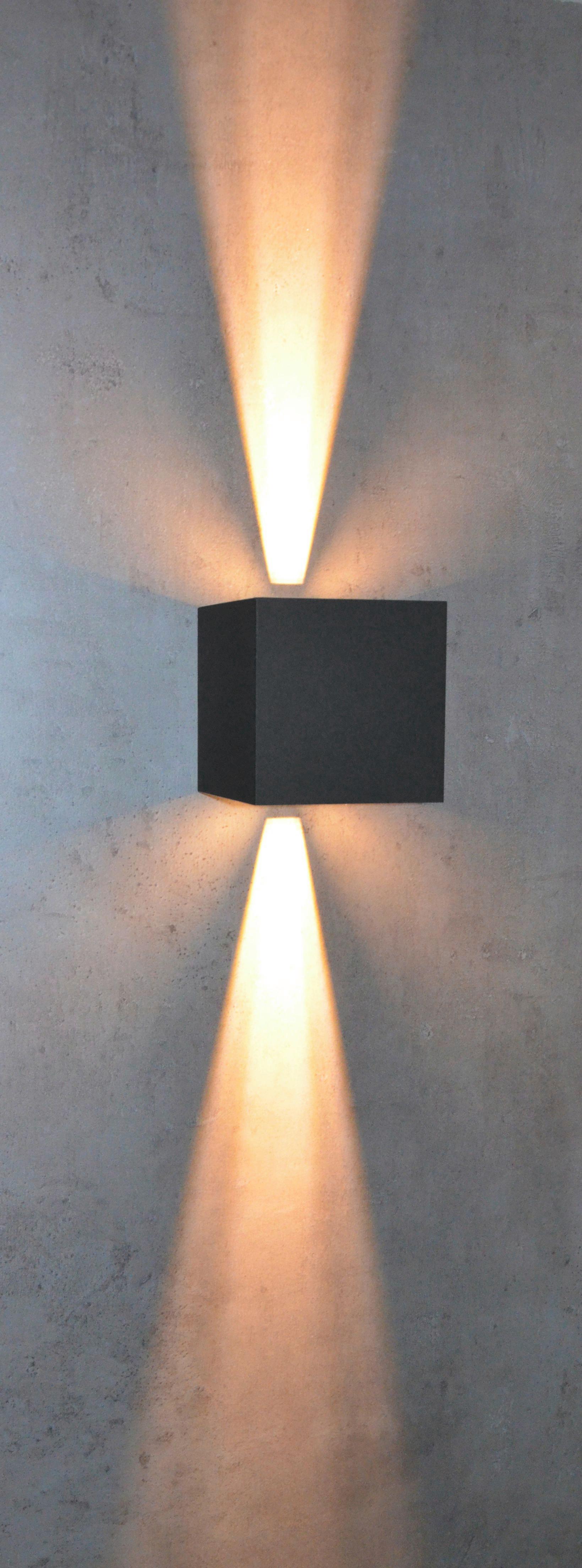 Außenwandleuchte 2528000271696 Qube Anthrazit - Anthrazit, Design, Metall (11,2/11,2/11,2cm)