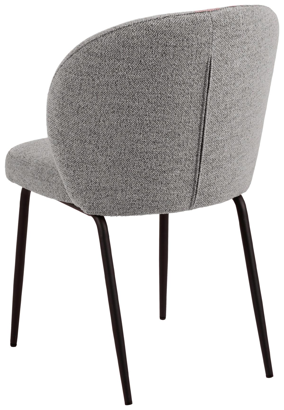 Esszimmerstuhl Patricia Grau - Schwarz/Grau, MODERN, Textil/Metall (52/82/57,5cm) - MID.YOU