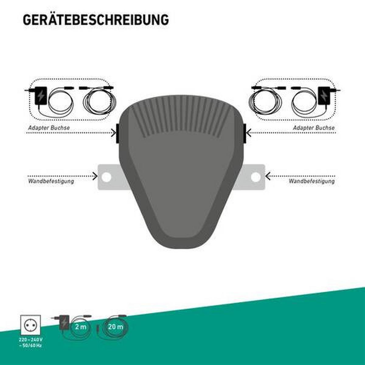 Tiervertreiber Elektrisch Mäuseabwehr Topo Stop R100 - Schwarz, Basics, Kunststoff (7/13/12cm)