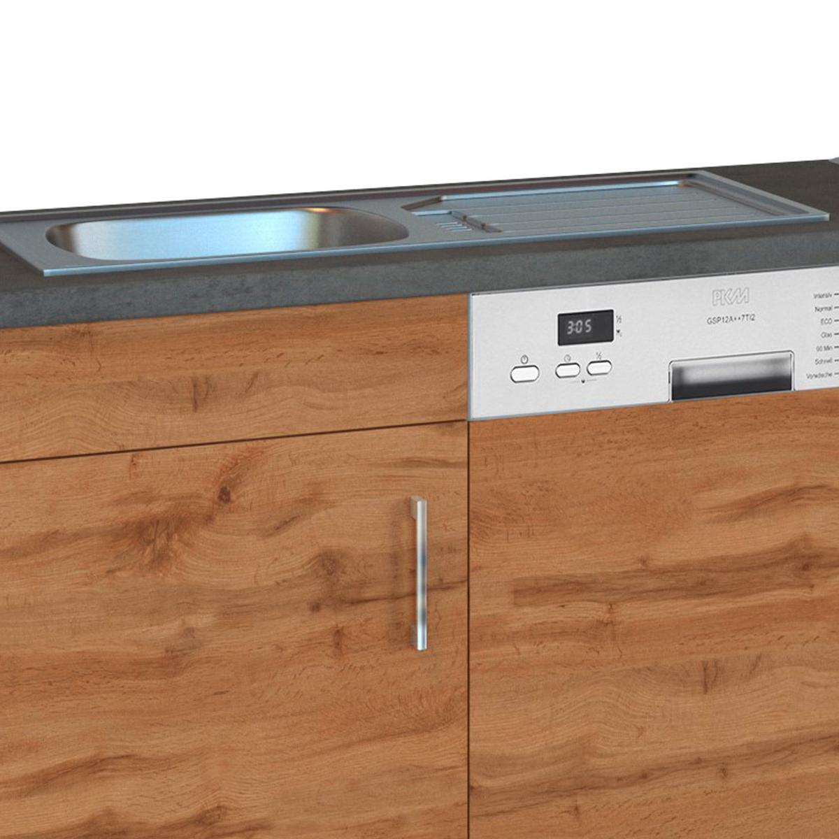 Küchenzeile Sorrento ohne Geräte B: 270 cm Eichefarben - Eichefarben/Anthrazit, MODERN, Holzwerkstoff (270/200/60cm) - Held