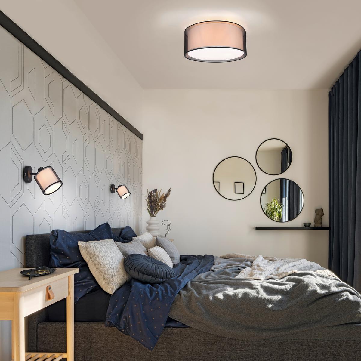 Strahler 811400132 Burton - Schwarz/Grau, Basics, Textil/Metall (12,5/19,5/18,5cm) - Trio Leuchten