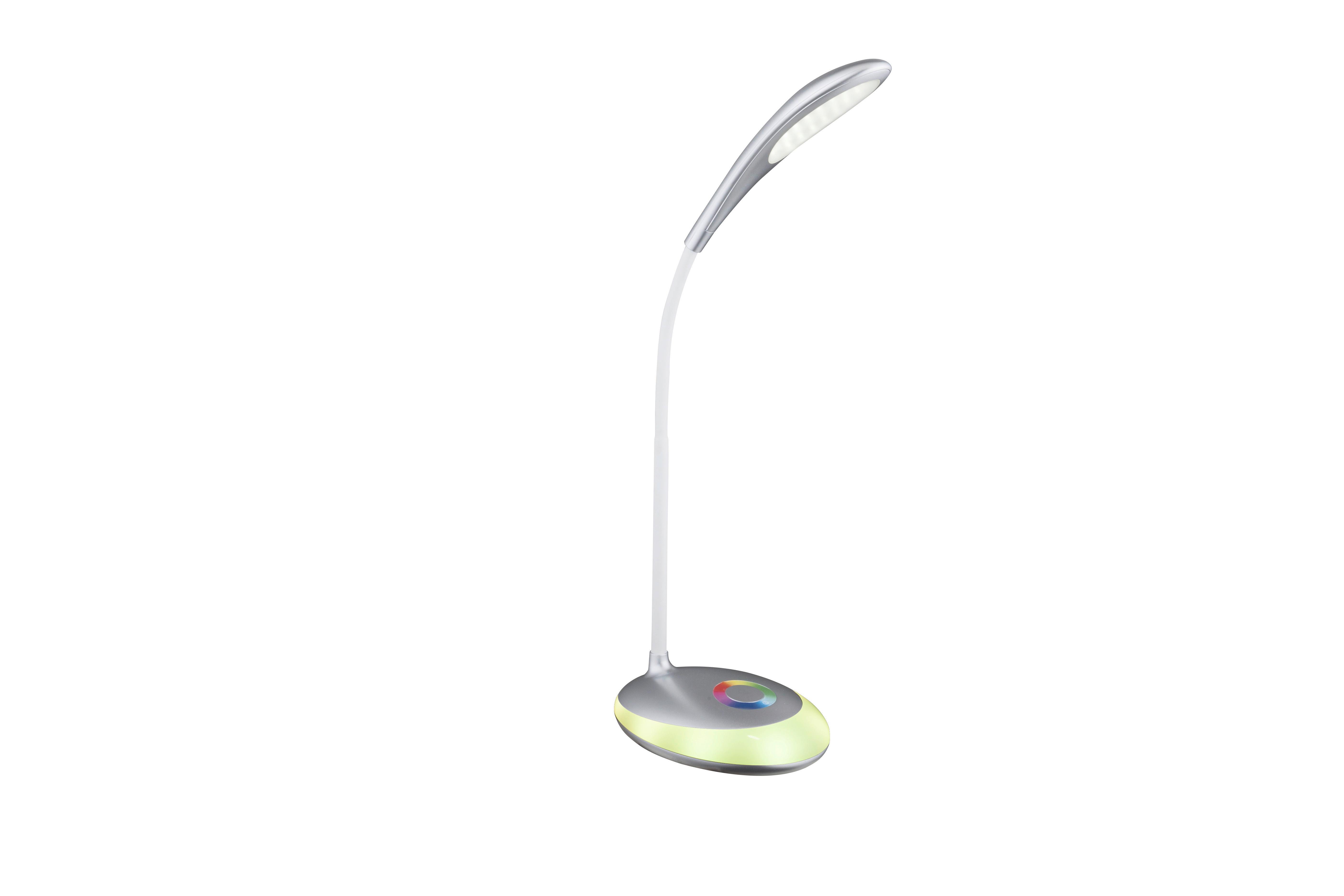 LED-Tischlampe dimmbar Silberfarben Flexarm, Touch - Silberfarben, Design, Kunststoff (30/11/48cm) - Globo