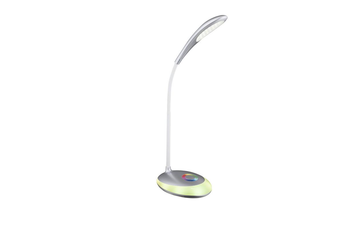 LED-Tischlampe dimmbar Silberfarben Flexarm, Touch - Silberfarben, Design, Kunststoff (30/11/48cm) - Globo