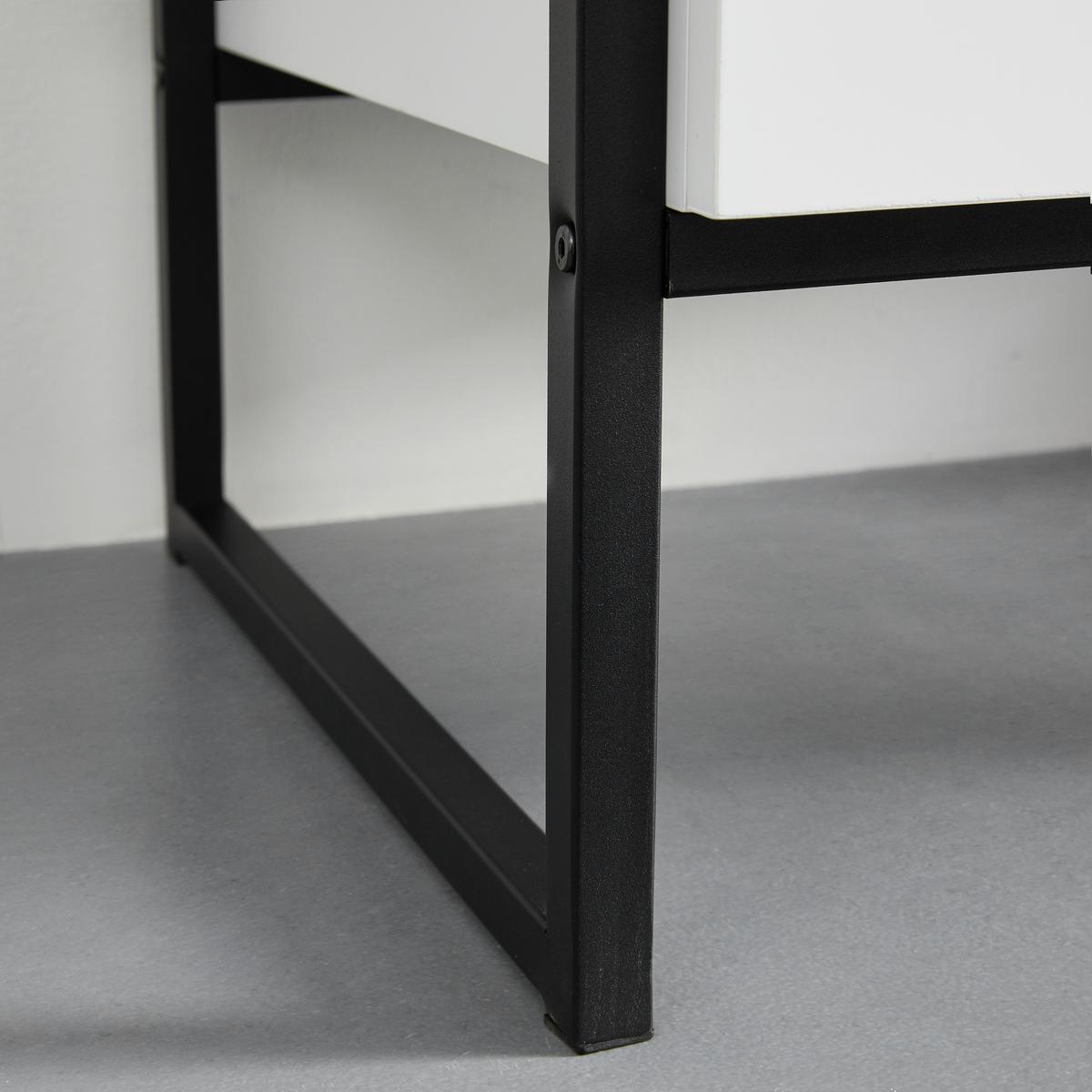 Koupelnová skříňka SARA šířka 76cm - bílá/černá, Moderní, kov/dřevo (76/80/47,4cm) - Bessagi Home