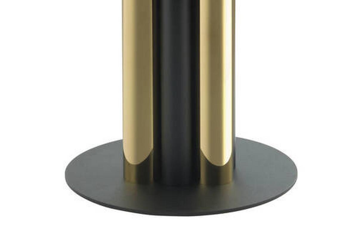 Beistelltisch mit Glasplatte Rund Ontario, Grau/Gold - Goldfarben/Grau, MODERN, Glas/Metall (46/46/52cm) - Kayoom