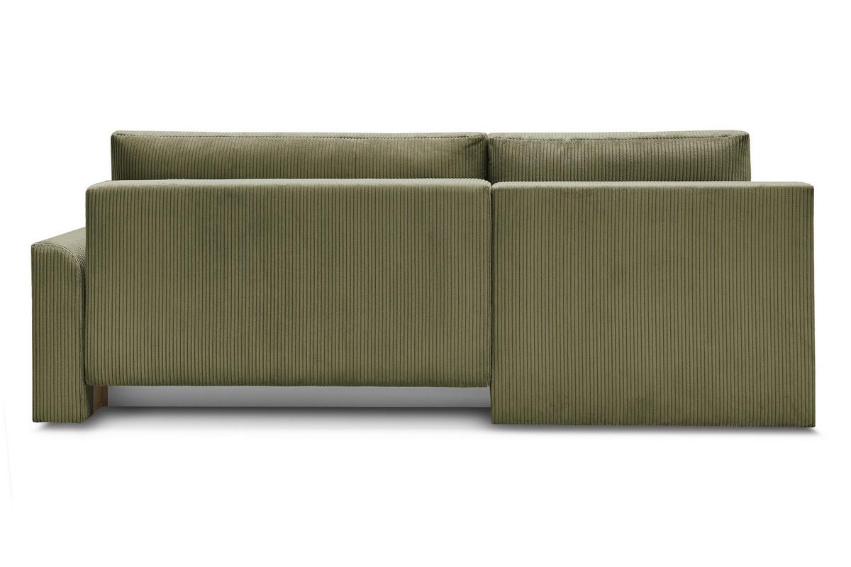 Rohová sedačka KIM L160, oboustr.,olivově zel.manšestr - černá/olivově zelená, Moderní, dřevo/textil (233/160cm)