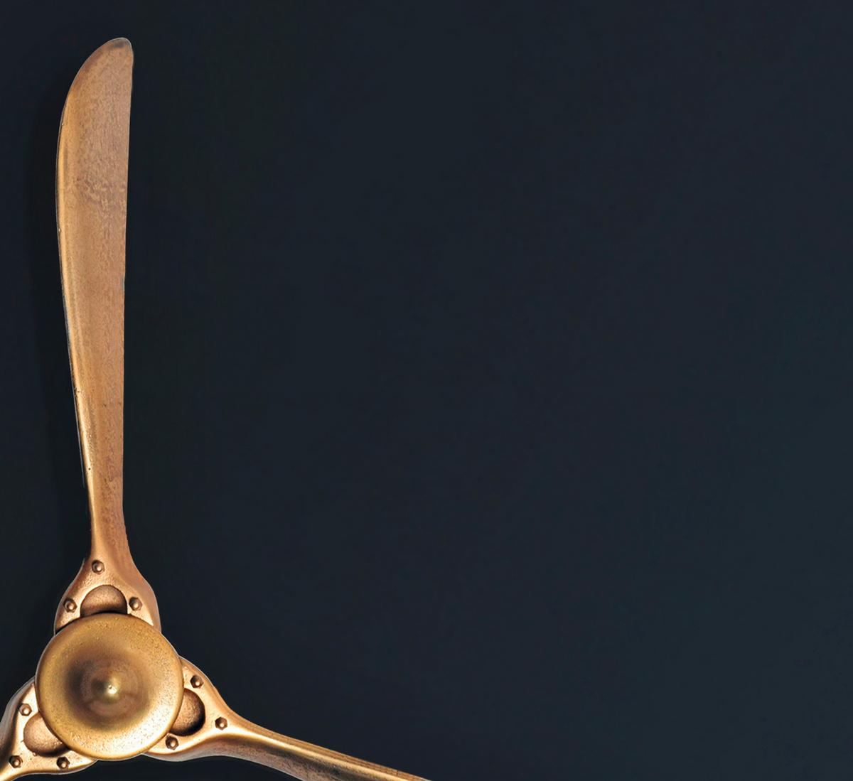 Wanddeko Propeller Goldfarben B: 85 Cm - Goldfarben, Design, Metall (85/85/10cm) - Livetastic