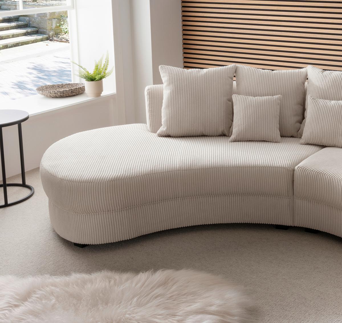 Wohnlandschaft Limoncello Beige S: 160x300 cm - Beige/Schwarz, Design, Textil (160/300cm) - Livetastic