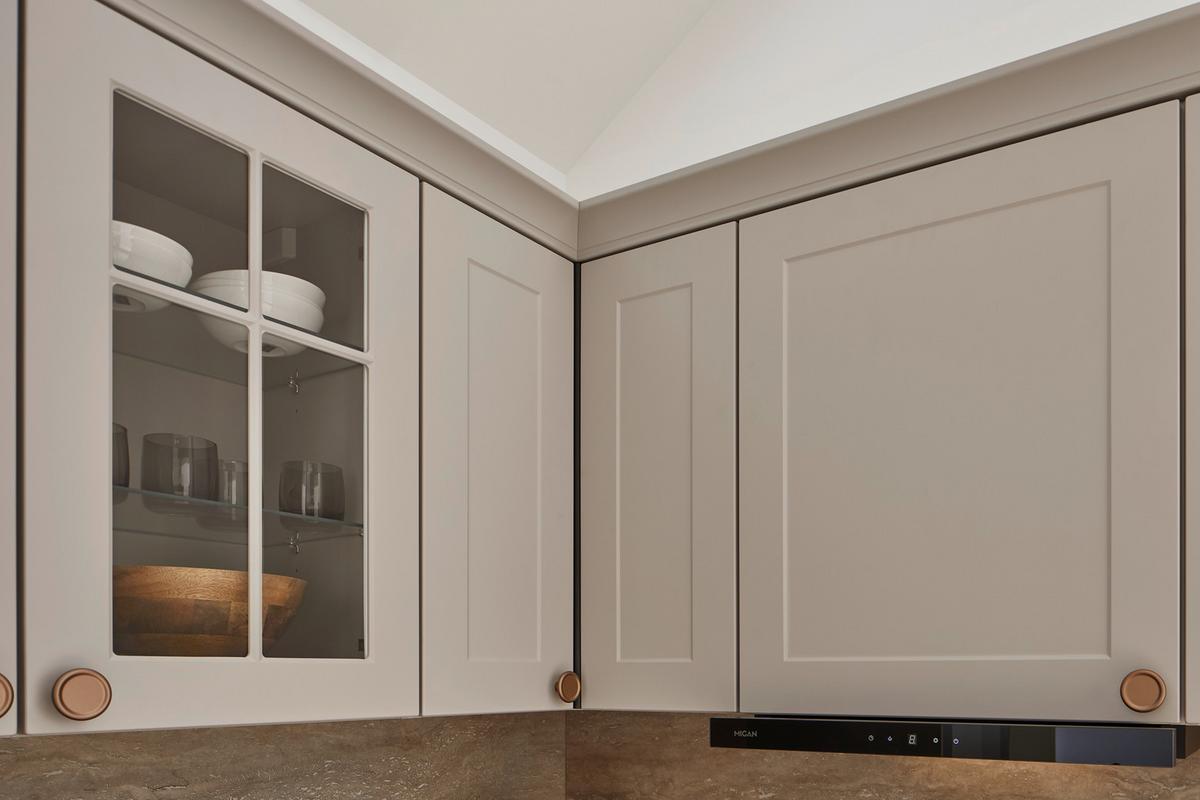 Eckküche Ip 4250 - Hellgrau/Braun, ROMANTIK / LANDHAUS, Holzwerkstoff (276,6/215cm) - Impuls