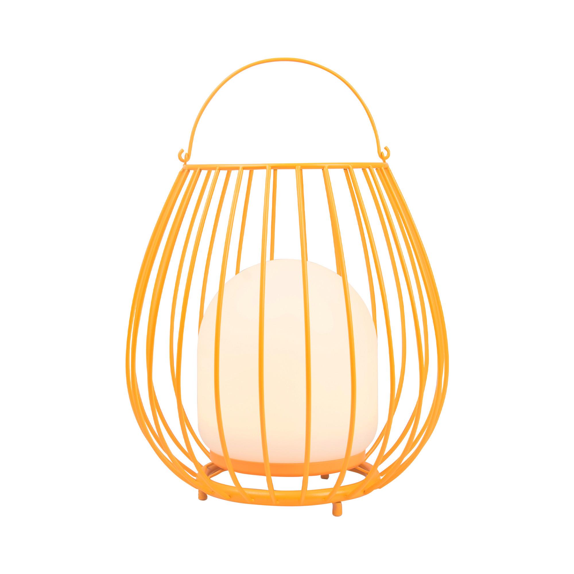 Akku-Tischleuchte Jim Orange B: 28 cm - Weiß/Orange, Design, Kunststoff/Metall (28/30cm) - Nordlux