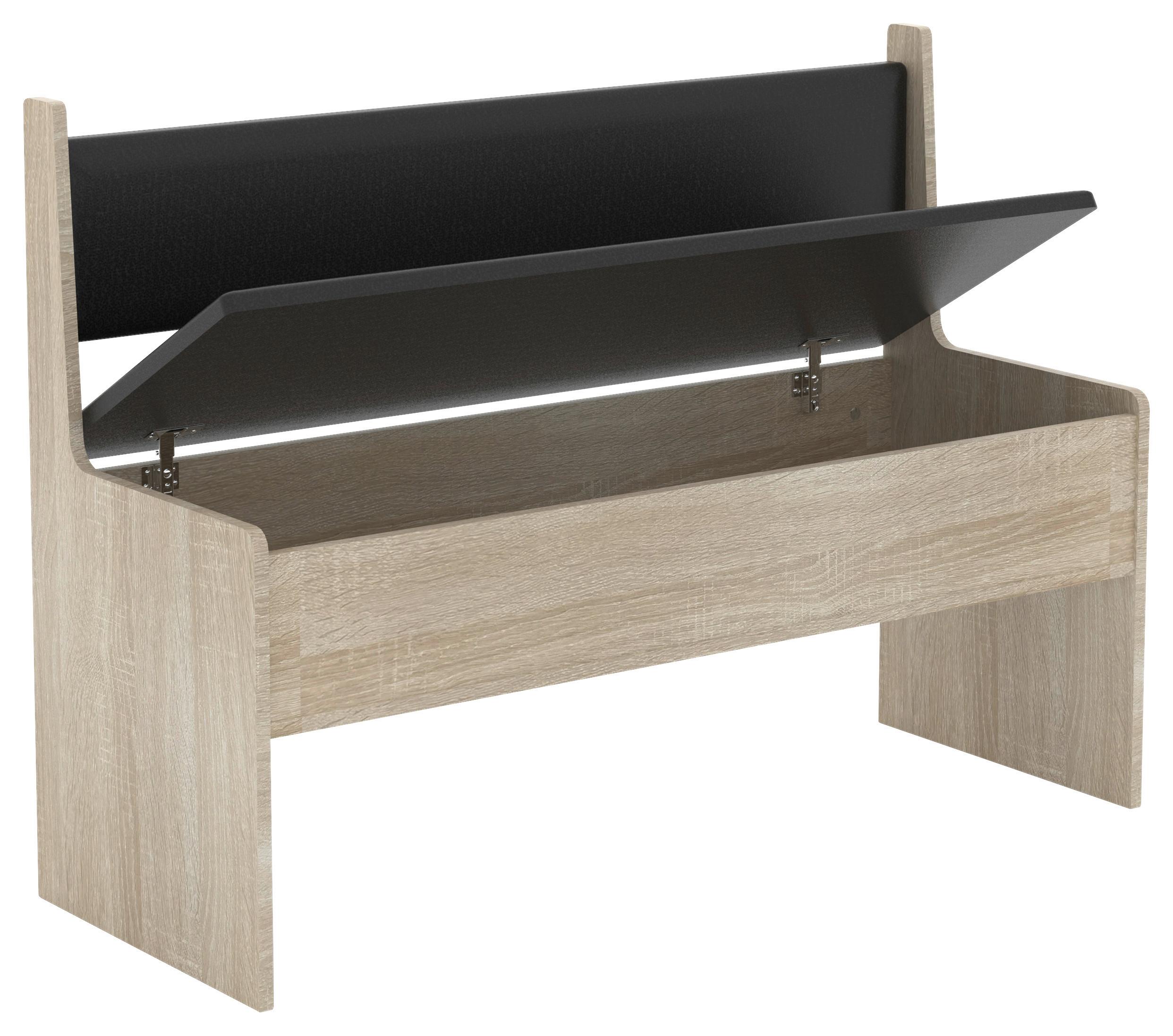 Sitzbank Esal Sonoma Eiche 110x80 cm - Weiß/Sonoma Eiche, MODERN, Holzwerkstoff (110/80/42cm) - MID.YOU
