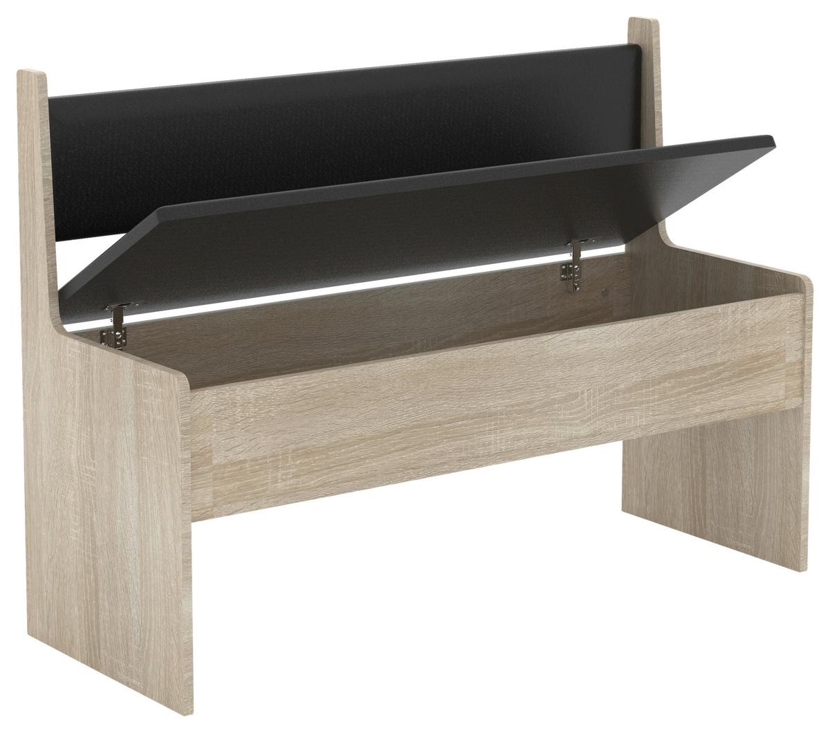 Sitzbank Esal Sonoma Eiche 110x80 Cm - Weiß/Sonoma Eiche, MODERN, Holzwerkstoff (110/80/42cm) - MID.YOU