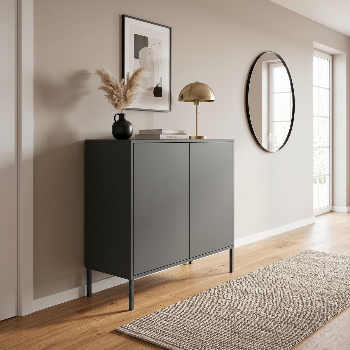 Kommode stehend 79cm Mailand, anthrazit - Anthrazit, MODERN, Holzwerkstoff (79/86/33cm) - MID.YOU