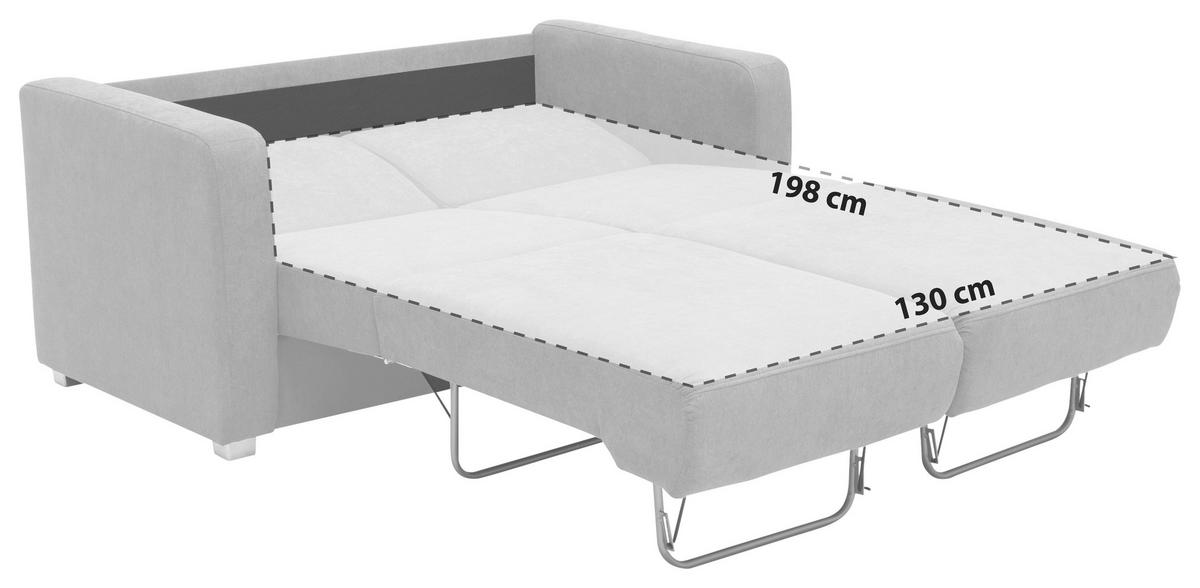 2-Sitzer-Sofa mit Schlaffunktion Mia Grau - Chromfarben/Grau, Basics, Textil (159/88/87cm) - Livetastic