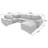 Wohnlandschaft Terana Mit Schlaffunktion, Anthrazit - Chromfarben/Anthrazit, KONVENTIONELL, Textil (219/305/157cm) - Livetastic