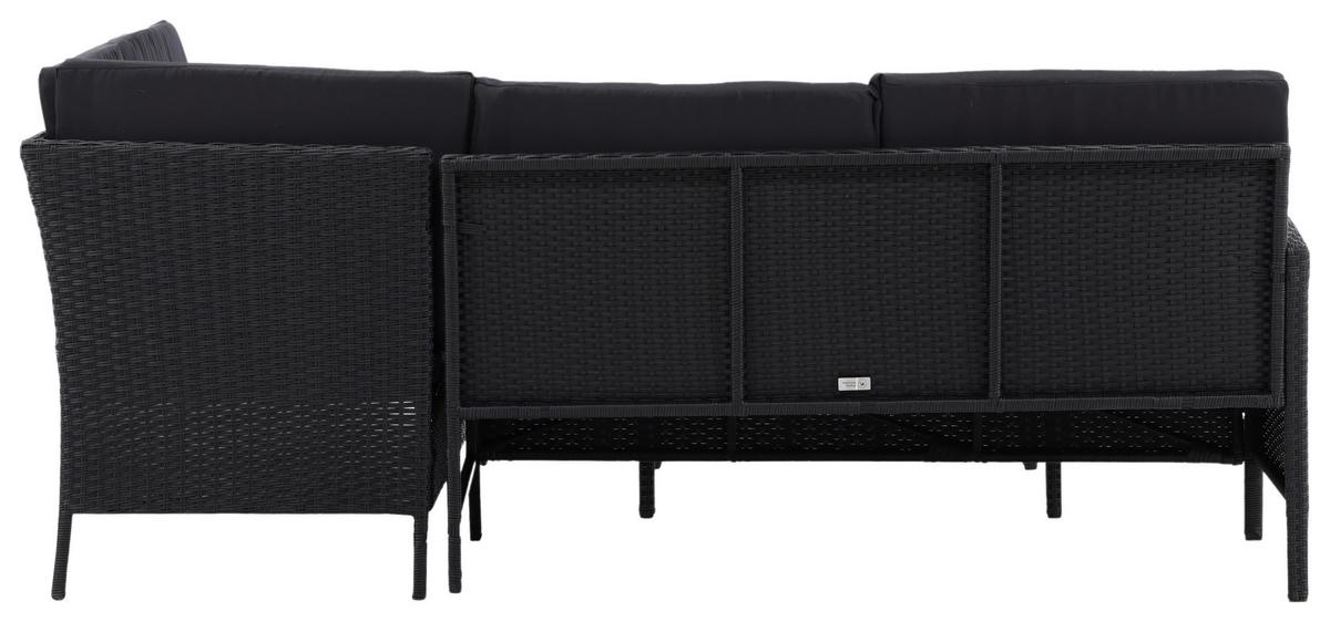 Gartenmöbel Set 4-Tlg Knock Kunststoff mit Kissen - Schwarz, KONVENTIONELL, Kunststoff - Gardenson