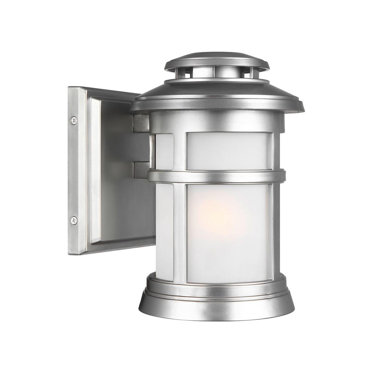 Außenwandleuchte Fe-Newport-S-Pbs - Edelstahlfarben, KONVENTIONELL, Glas (15,9/19,3/22,9cm) - Elstead Lighting