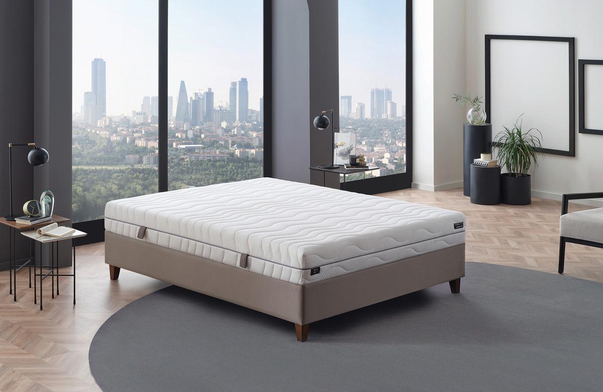 Taschenfederkernmatratze Royal Duo 120x200 cm H2/H3 H: 22 cm - Weiß, Basics, Textil (120/200cm) - Yatas