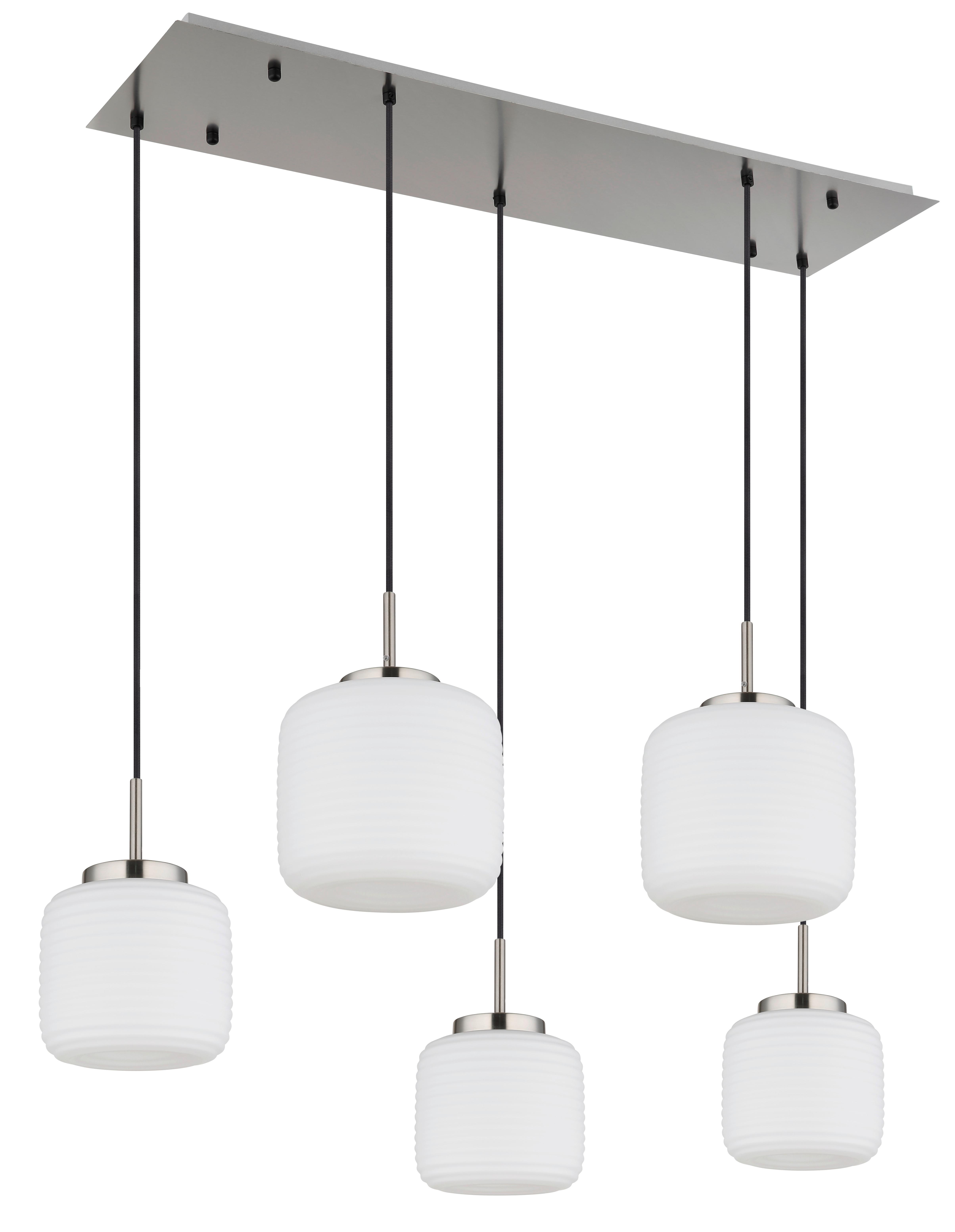 Hochvoltleuchte ca. 106x38x130 cm - Schwarz/Weiß, KONVENTIONELL, Glas/Textil (106/38/130cm) - Globo