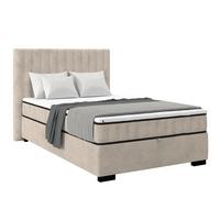 Boxbett Maya inkl. Bettkasten Sandfarben 140x220 cm - Sandfarben/Schwarz, MODERN, Holz/Holzwerkstoff (140/220cm)