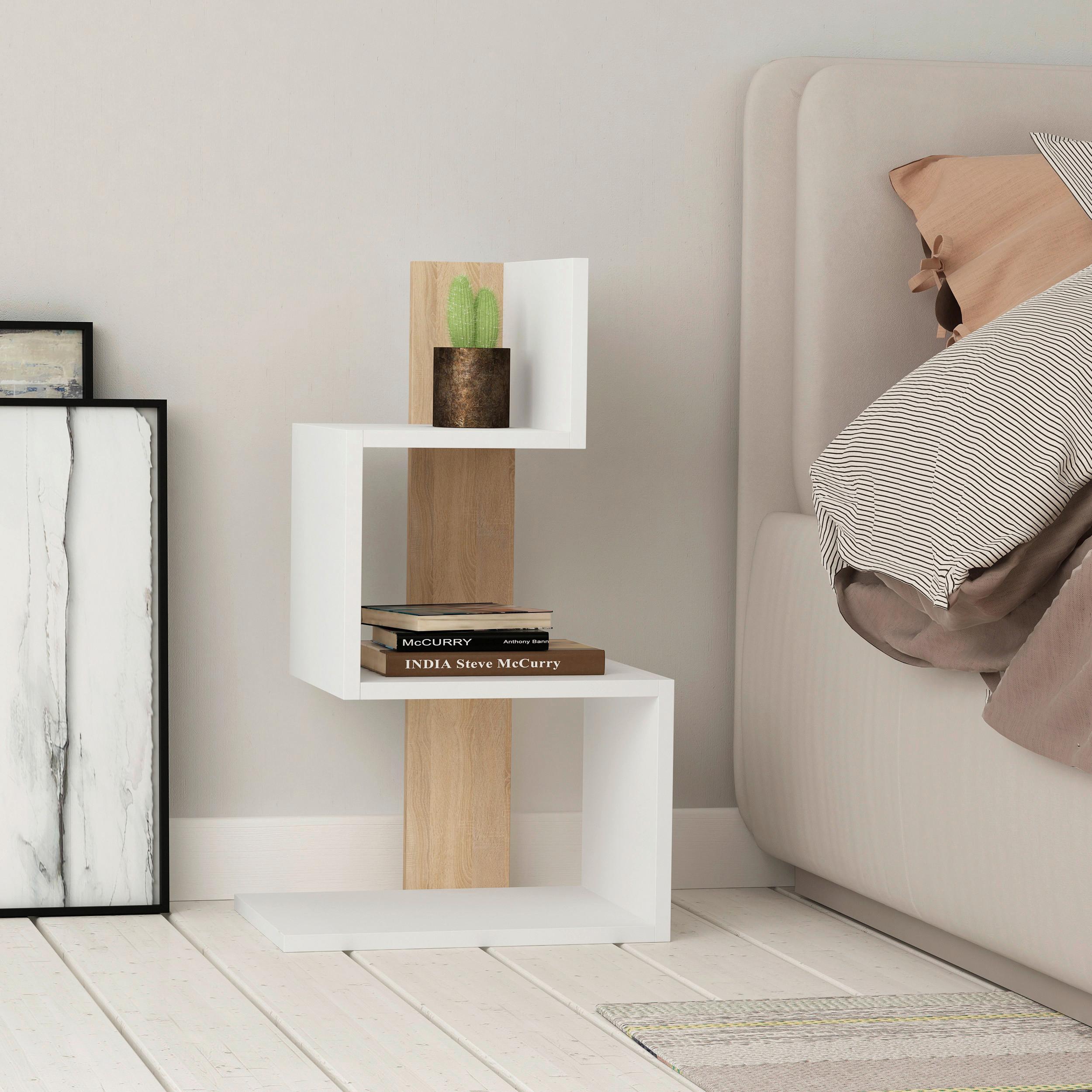 Beistelltisch Rosie Beistelltisch - Eichefarben/Weiß, Design, Holzwerkstoff (42/72/30cm) - Livetastic
