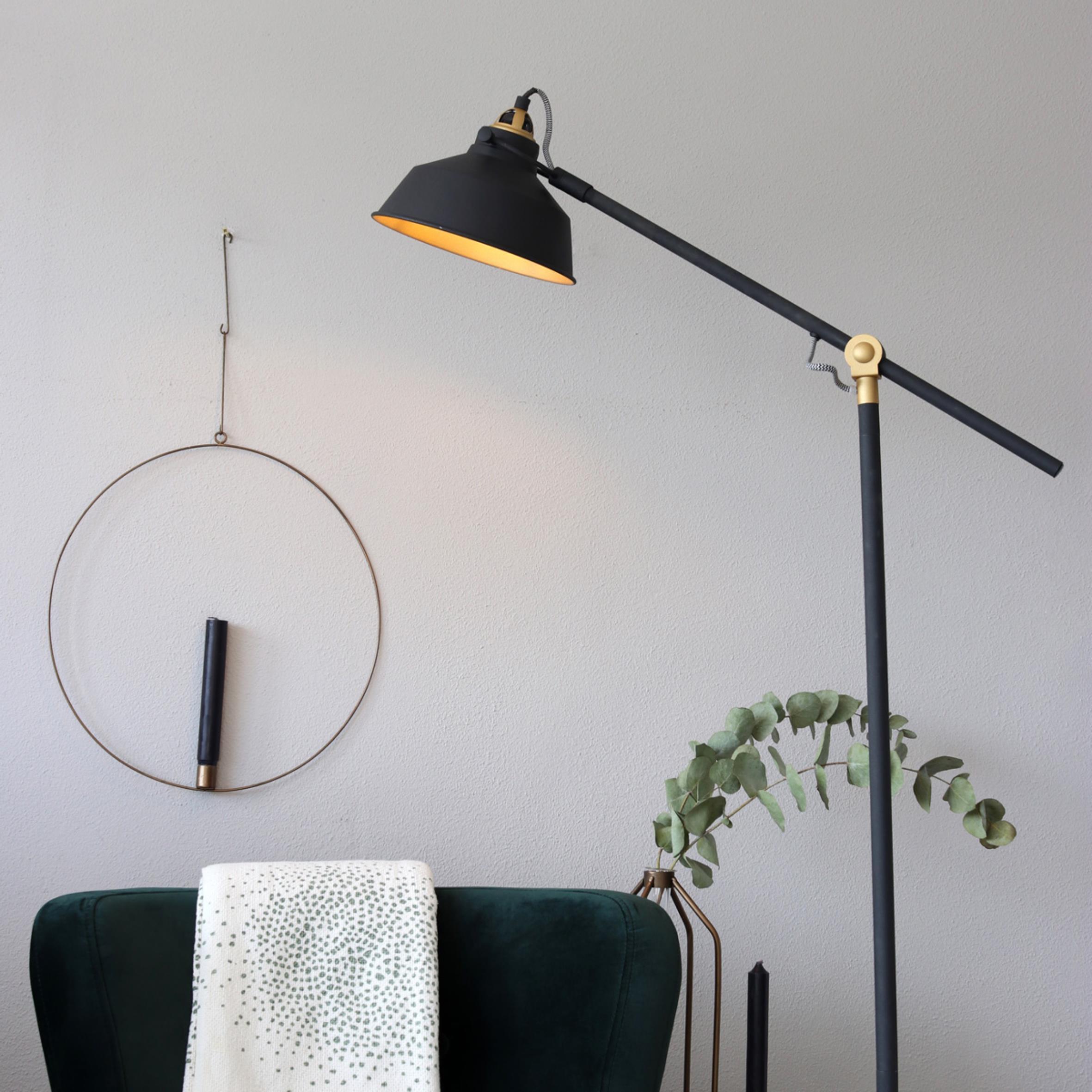 Stehleuchte Nové - Schwarz/Grau, Trend, Metall (28/130/65cm)