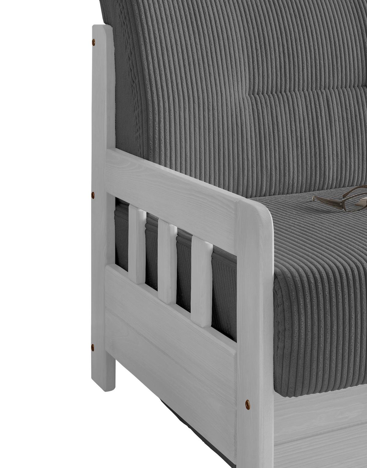 Schlafsofa Camino Weiß/grau B: 154 Cm - Weiß/Grau, MODERN, Holz/Textil (154/88/90cm) - Livetastic