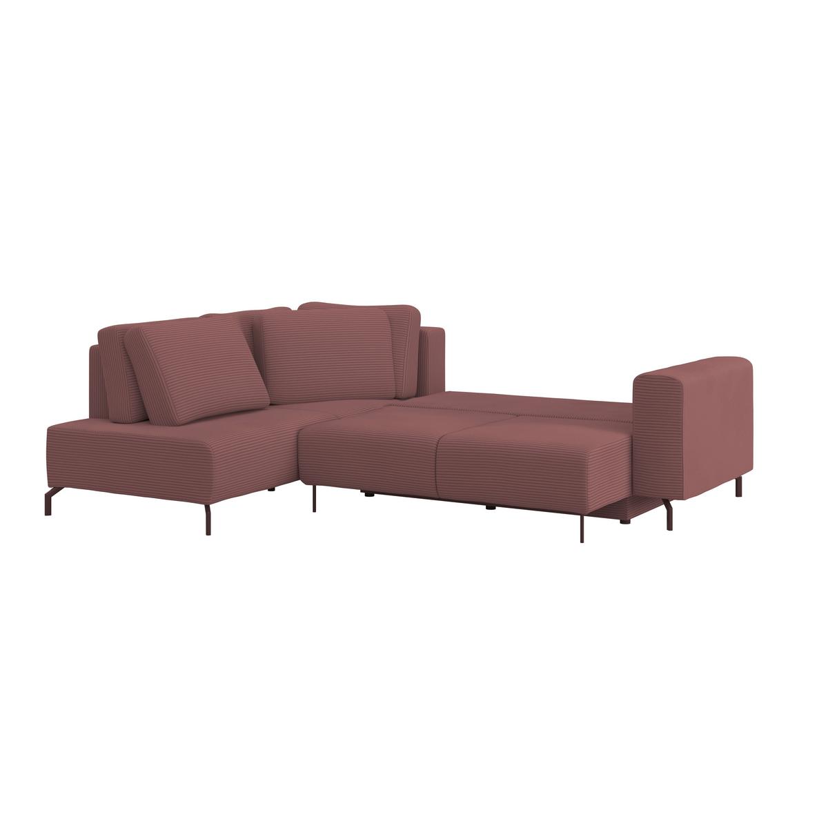 Rohová sedačka VENI, ľavá, staroružový menčester - čierna/staroružová, Modern, textil (210/272cm) - Ondega