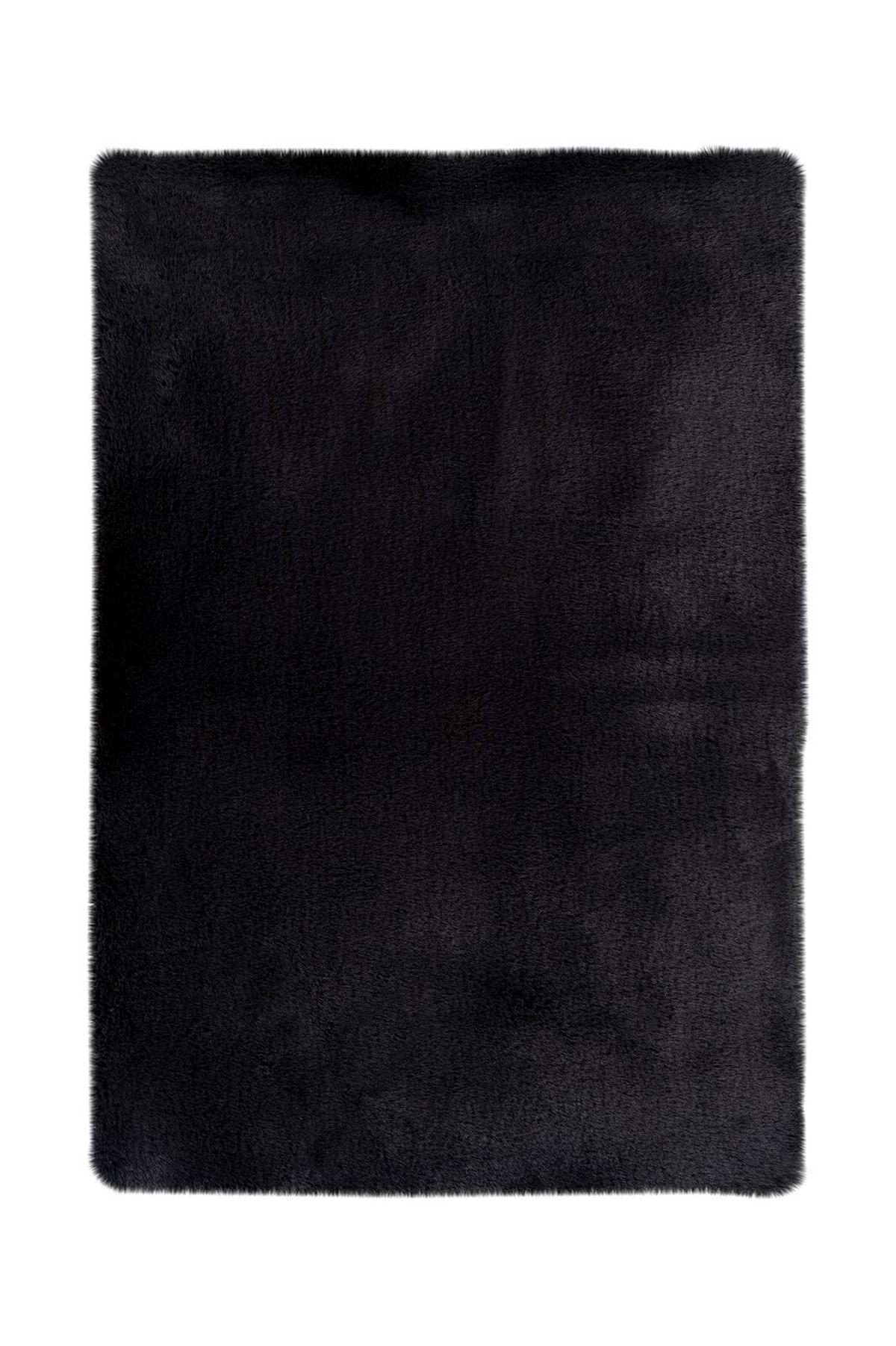 Hochflorteppich Rabbit Schwarz, 50x90 Cm - Schwarz, KONVENTIONELL (50/90cm)