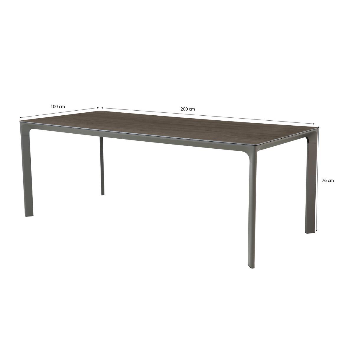 Gartenset Resi - Eiche grau/Braun, Basics, Metall (200/100/76cm) - Ambia Garden