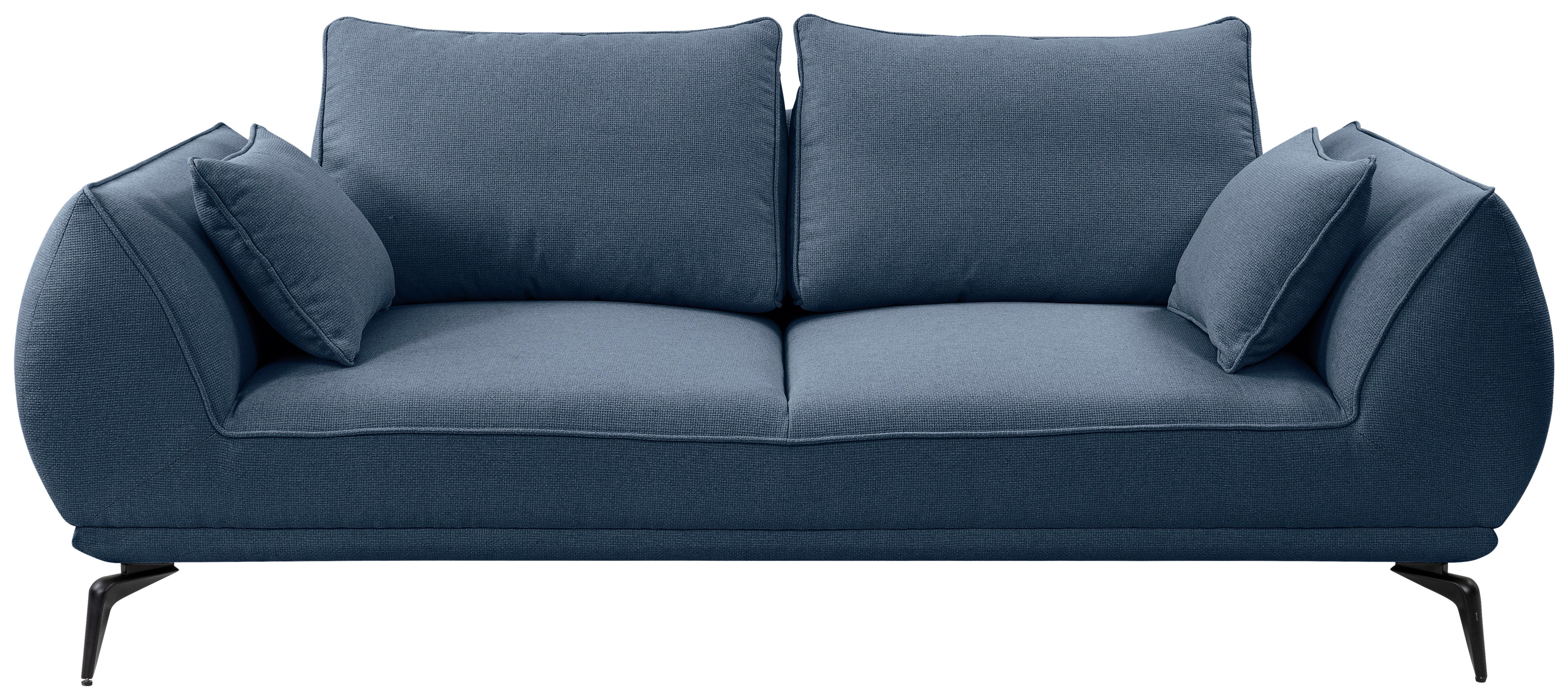 2-sitzer-sofa Cavo, Dunkelblau B: 208 Cm - Schwarz/Dunkelblau, MODERN, Textil (208/86/118cm) - MID.YOU