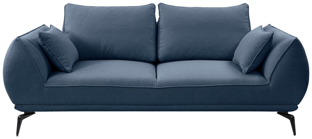 2-Sitzer-Sofa Cavo, Dunkelblau B: 208 cm - Schwarz/Dunkelblau, MODERN, Textil (208/86/118cm) - MID.YOU