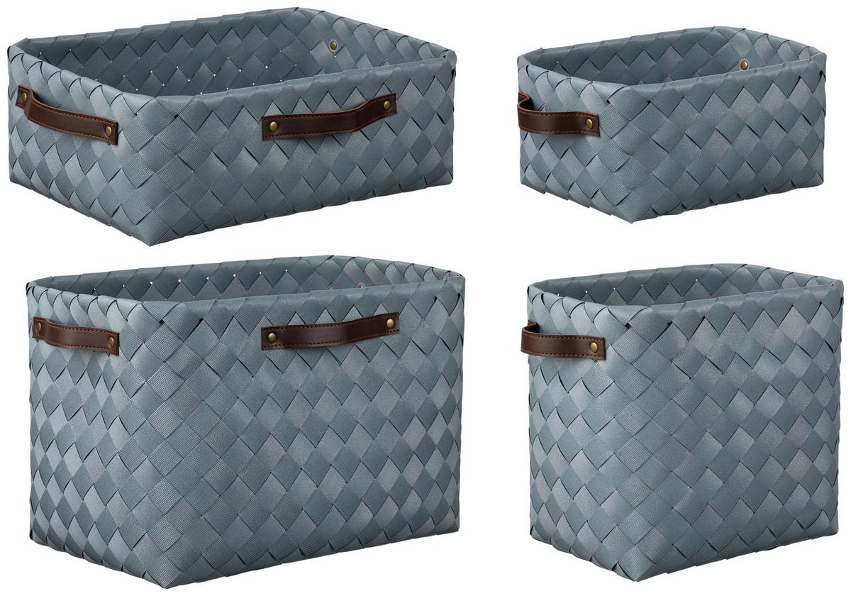 Aufbewahrungsboxen-set Julius - Blau/Braun, KONVENTIONELL, Kunststoff - James Wood