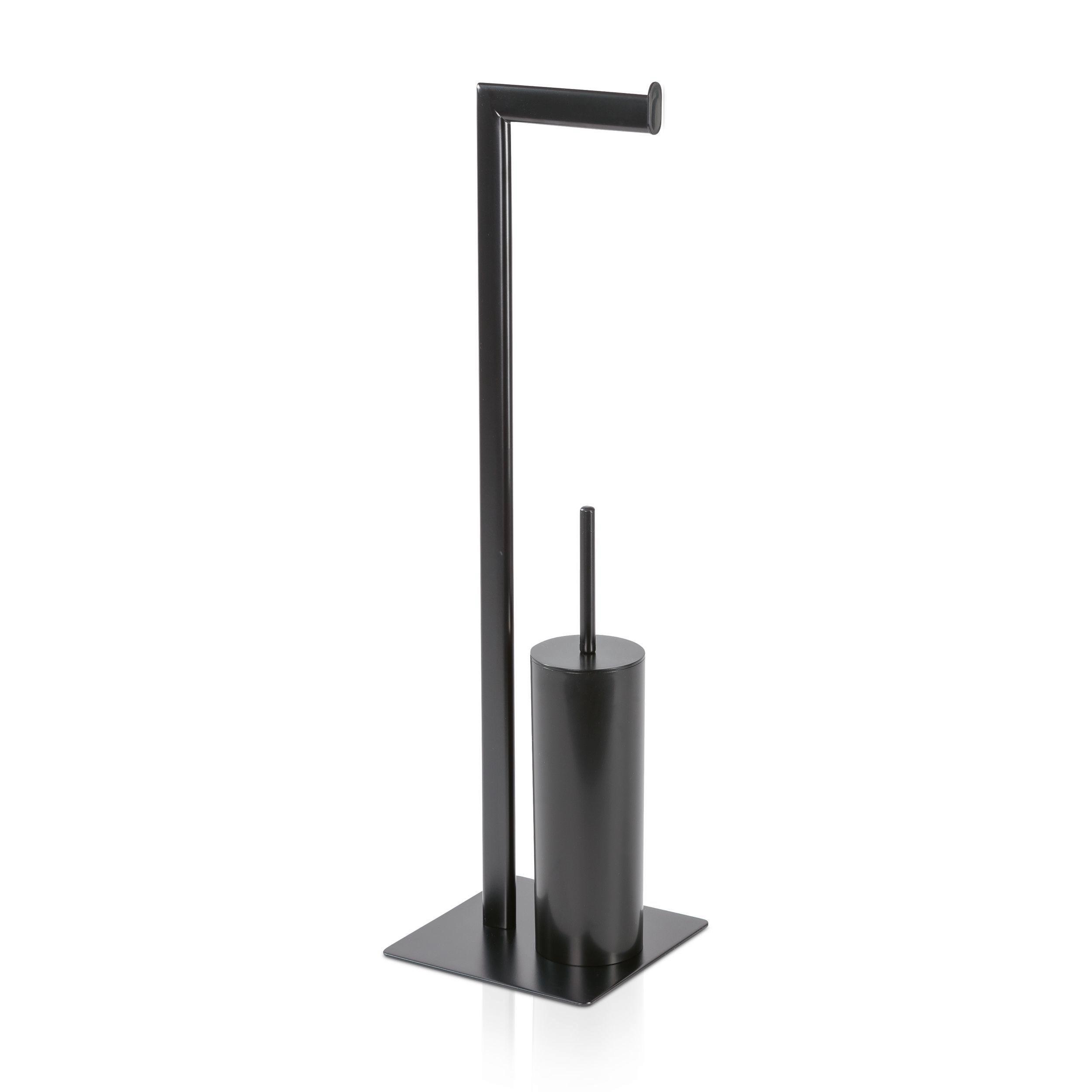 Wc Bürstengarnitur Mir Rollen- Halter Velvet Stehend Metall - Schwarz, Basics, Metall (20/71/20cm) - Moeve