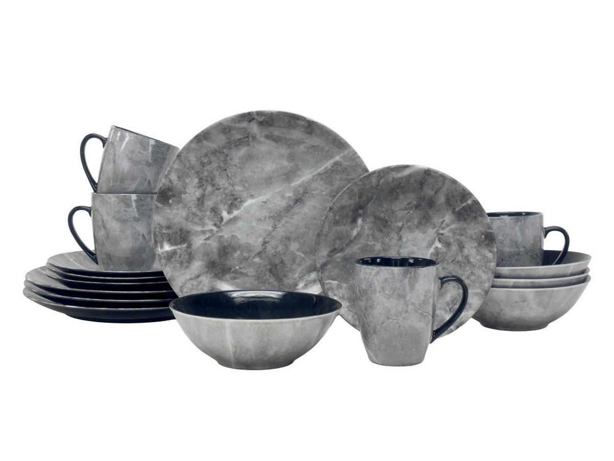 Kombiservice Ronald - Schwarz/Grau, Design, Keramik - James Wood