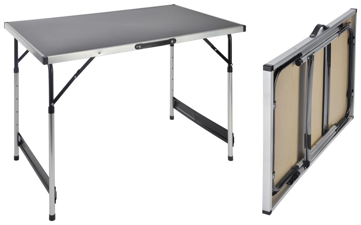Multifunktionstisch Aluminium Höhenverstellbar L 100 Cm - Silberfarben, MODERN, Holzwerkstoff/Metall (100/60/75cm)