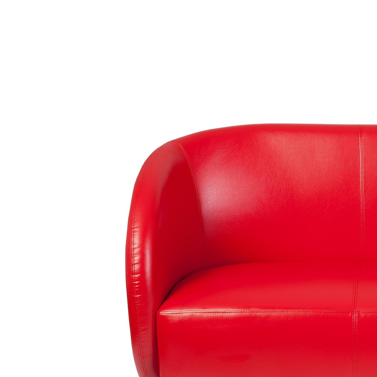 3-Sitzer-Sofa St. Lucia Rot - Chromfarben/Rot, MODERN, Textil (168/85/58cm) - MID.YOU